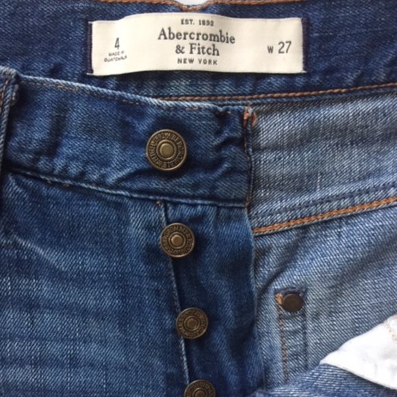 Abercrombie & Fitch Denim Distressed Blue Jean Shorts Size 4 / 27 - Picture 3 of 10